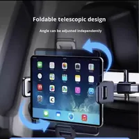 Support de téléphone pour appuie-tête, support de tablette télescopique réglable en hauteur, en alliage d'aluminium ABS, avec coussinet adhésif noir, pour téléphone de voiture 7.9-13 pouces, compatible avec tous les modèles