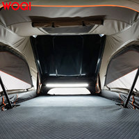 Tente de toit WOQI en aluminium à coque rigide, grande capacité, double couche, trois saisons, pour véhicules, protection contre la pluie, camping, pour plusieurs personnes