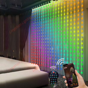 Cortina de Luz com Animação Pixel, Programação DIY via APP Inteligente, RGB à Prova d'Água, Vários Tamanhos para Iluminação de Palco e Paisagem - Product Image 2