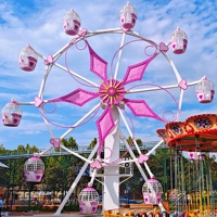 Grande Roue Métallique Thème Cœur Rose de 20m, Idéale pour Centres Commerciaux Intérieurs/Extérieurs et Manèges de Fête Foraine - Vente Flash