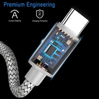 Câble de données USB-A vers Type-C 3 mètres 3A, USB 2.0, en alliage d'aluminium et nylon tressé, 60 Mo/s, certifié CE, charge rapide pour ordinateur – Vente Flash