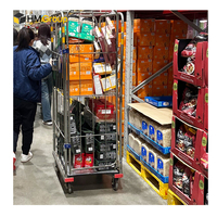 Conteneur industriel de petit pain de stockage en métal de grillage de nidification d'équipement mobile portatif pliable de logistique avec des roues