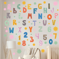 Pegatinas de pared de PVC reciclable con números alfabéticos de dinosaurios, papel tapiz autoadhesivo para guardería, jardín de infancia y decoración del hogar.