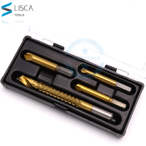 4 Pcs/<span class=keywords><strong>set</strong></span> Extracteur de vis en acier rapide endommagé HSS 4241 Extracteur de boulons avec boîtier dénudé Extracteur de vis 1 #2 #3 # - Product Image 3