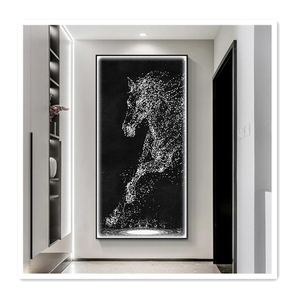 Artunion LED chiếu sáng động vật hiện đại lớn pha lê sứ tường nghệ thuật vẽ tranh cho hành lang trang trí phòng khách nhà - Product Image 1