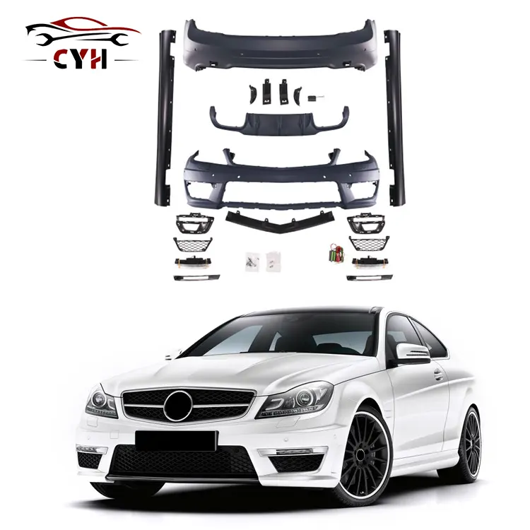 for benz W204 upgraded AMG body kit Wholesale car bumper front bumper and rear bumper