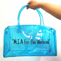 Sac de sport léger personnalisé pour femme PVC transparent imperméable à l'eau lettre à la mode multifonction fermeture éclair bagage à main accessoire de voyage