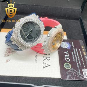 Nouveautés Style Argent et Or Design GA2100 Lunette de Montre Moissanite Bracelet de Boîtier de Montre sur Mesure pour Hommes - Product Image 3