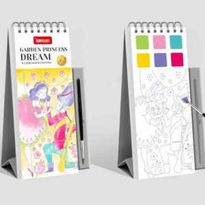 Grosir Cat saku dengan coretan air buku mewarnai untuk anak-anak gambar cetak buku mainan Set dengan sikat - Product Image 1