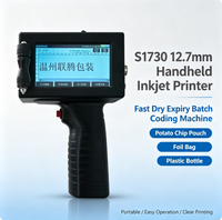 Imprimante jet d'encre portable S1730 à piles, machine de codage manuelle 12,7 mm pour l'impression de dates d'expiration et de codes de lots sur verre