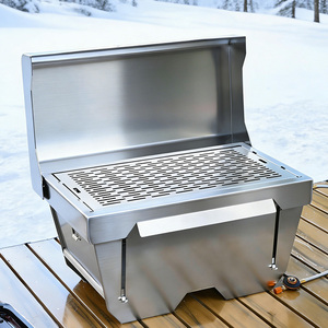 Parrilla de Gas de Mesa Ligera de Acero Inoxidable, Desplegable, Barbeku, Miniparrilla, para Viajes, Picnic, Vida al Aire Libre - Product Image 1