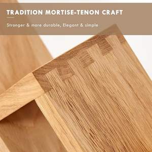 Casier à vin Comptoir Porte-bouteille en bois de chêne Supports de rangement sur pied rustiques Huches de table et vitrines (naturel) - Product Image 3