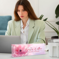 Plaque de nom de bureau en acrylique transparent solide personnalisée en usine