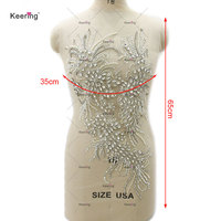 WDP-590 fait à la main nu strass perlé patchs pour vêtements coudre sur Sequin Applique avec strass robe patchs