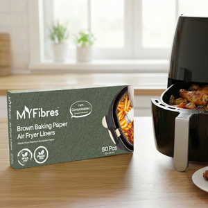 European <b>Baking</b> Paper Air Fryer Liner 22 x 22 cm 50pcs Non-stick Parchment Paper Greaseproof Disposable - Product Image 1