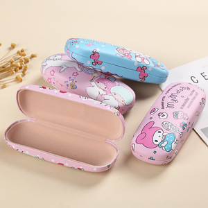 Estilo japonés lindo pequeño perro blanco PU cuero dibujos animados miopía gafas caso portátil corazón femenino caja de almacenamiento para estudiantes - Product Image 3