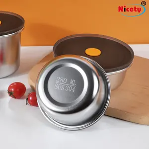 Contenedores de alimentos de acero inoxidable para cocina, fiambrera Bento a prueba de fugas con tapas selladas, caja de Bento libre de BPA para Picnic escolar