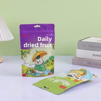 Sachet refermable vertical en plastique avec fenêtre, motif dessin animé, en aluminium, pour bonbons, lait, gelée, aliments