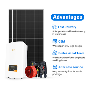 ระบบพลังงานแสงอาทิตย์เชิงพาณิชย์แบบครบวงจร All in One ขนาด 5kw 8kw 10kw 20kw 30kw 50kw สำหรับติดตั้งบนหลังคา - Product Image 4