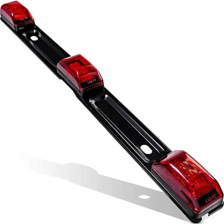 Hot sale rouge 9 LED barre marqueur queue noir support en acier inoxydable pour camion remorque bateau Identification lumière led