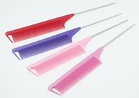 Peigne à dents fines professionnel antistatique léger de qualité salon, résistant à la chaleur, avec queue de rat pour le coiffage et le sécage des cheveux