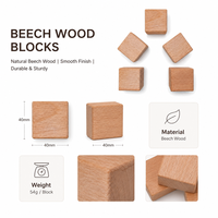Cubes en bois de hêtre naturel écologique de 40 mm pour gravure laser, jeux de société, artisanat DIY, modélisme, salle de classe