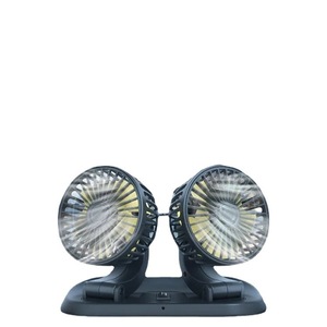 Ventilador de coche de doble cabezal, alimentado por USB, funcionamiento silencioso, alta potencia, material ABS para uso en coche - Product Image 1