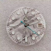 Cadran GMT lumineux bleu-vert à texture météorite de 28.5mm personnalisé, adapté à la montre NH34, en cuivre/laiton,