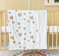 Couverture bébé en minky à pois certifiée CE, chaude, double couche, en polaire pelucheuse, couverture réconfortante, excellente qualité, vente en gros