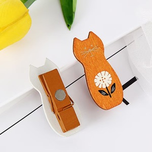 Klip Penyimpanan Kayu untuk Dinding Foto, Klip Pesan Kayu Motif Hewan Kartun, Klip Segel dan Pengemasan Catatan - Product Image 2