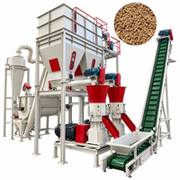 Ligne de production d'aliments pour volailles LIMA et ligne de production d'aliments pour bétail (poulets) avec broyage, mélange et ensachage en usine
