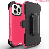 Étui de Téléphone Résistant aux Chocs et à l'Usure Amor Robuste avec Clip Ceinture pour iPhone 16 Plus 15 14 13 12 Pro Max