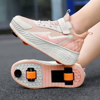 Nouveaux patins à roulettes améliorés avec freins pour garçons et filles, design à deux roues avec roues en PU