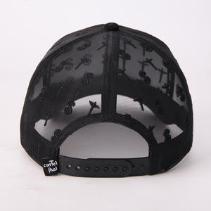도매 개인화 된 사용자 정의 로고 5 패널 메쉬 야구 모자 남성 여성을위한 자수 트럭 운전사 모자 - Product Image 5