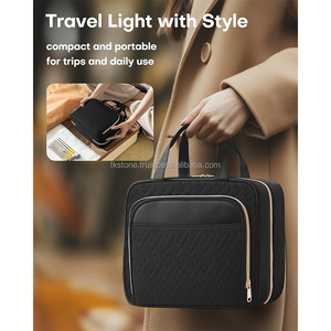 Sac fourre-tout à poignée souple avec fermeture éclair multicouche de grande capacité Oxford unisexe, boîte de maquillage d'affaires, étuis à cosmétiques - Product Image 5