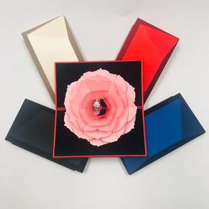 Guorui muestra <span class=keywords><strong>gratis</strong></span> anillo de boda romántico caja de papel flor dentro de Rosario caja - Product Image 5