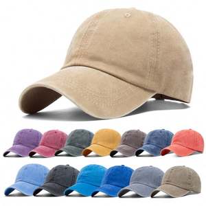 Vente en gros de casquette de baseball couleur unie non structurée personnalisée - Product Image 1