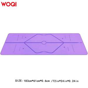 Tapis de yoga Woqi TPE 6 mm violet foncé antidérapant pour exercices à domicile et mise en forme, usage unisexe - Product Image 5