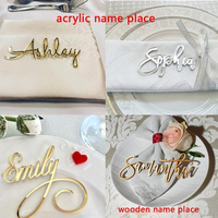 Décorations de réception de mariage personnalisées en usine papier vélin acrylique miroir table menu alimentaire cartes nominatives