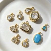 Pendentifs en cuivre en gros avec strass et cristaux, breloques multi-formes serties de clos, fournitures de fabrication de bijoux DIY en or pour femmes