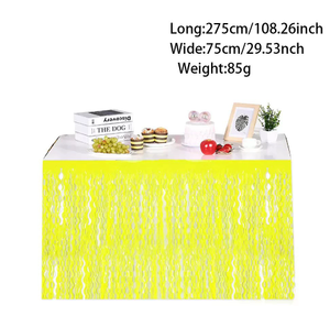 Neon Theme Fluorescent <strong>Table</strong> Skirt Rain-like Design Dessert <strong>Table</strong> <strong>Decoration</strong> for Birthday <strong>Festive</strong> Promotional Party Supplies - Product Image 6