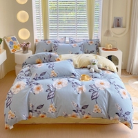 Vente en gros nouvelle fleur Designer reine roi taille housse de couette couette doux imprimé luxe drap de lit ensembles de literie