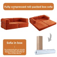 Vakuumkomprimiertes Modulares Rahmenloses Einsitziges U-förmiges Sofa Modernes Minimalistisches Design Cordbezug Schwammfüllung