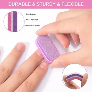Bloques de limas de uñas mini, pulidores de esponja de grano 100/180 para uñas acrílicas, bloque de pulido de doble cara, herramientas de manicura DIY para salón - Product Image 3