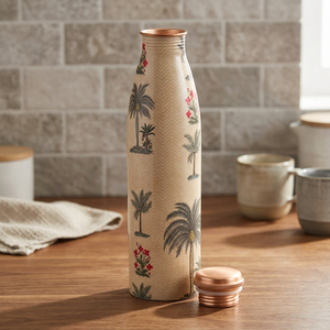 Digital Printed <b>Copper</b> Water <b>Bottle</b> Handmade Traditional Indian <b>Copper</b> <b>Drinking</b> <b>Bottle</b> Reusable Decorative Drinkware for Home - Product Image 1