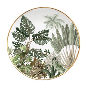 Nouveaux designs, 4 pièces, assiettes en céramique verte, vaisselle pour la maison, restaurant, hôtel, assiettes de présentation en porcelaine, ensembles d'assiettes à dîner - Product Image 5
