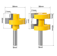 L-N070-1 2 pièces 8mm 1/4 pouce Mini langue et rainure routeur Bit ensemble de ligne couteau coupe-bois Tenon cutter pour outils de travail du bois
