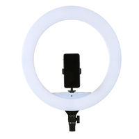 Lampu Ring LED Selfie Isi Ulang Daya Baterai 18 Inch Dua Warna Portabel dengan Remote dan Tas untuk Youtube TikTok