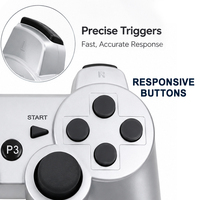 Manette de Jeu Sans Fil Bluetooth pour PS3 Gamepad Joystick Joypad Double Vibration