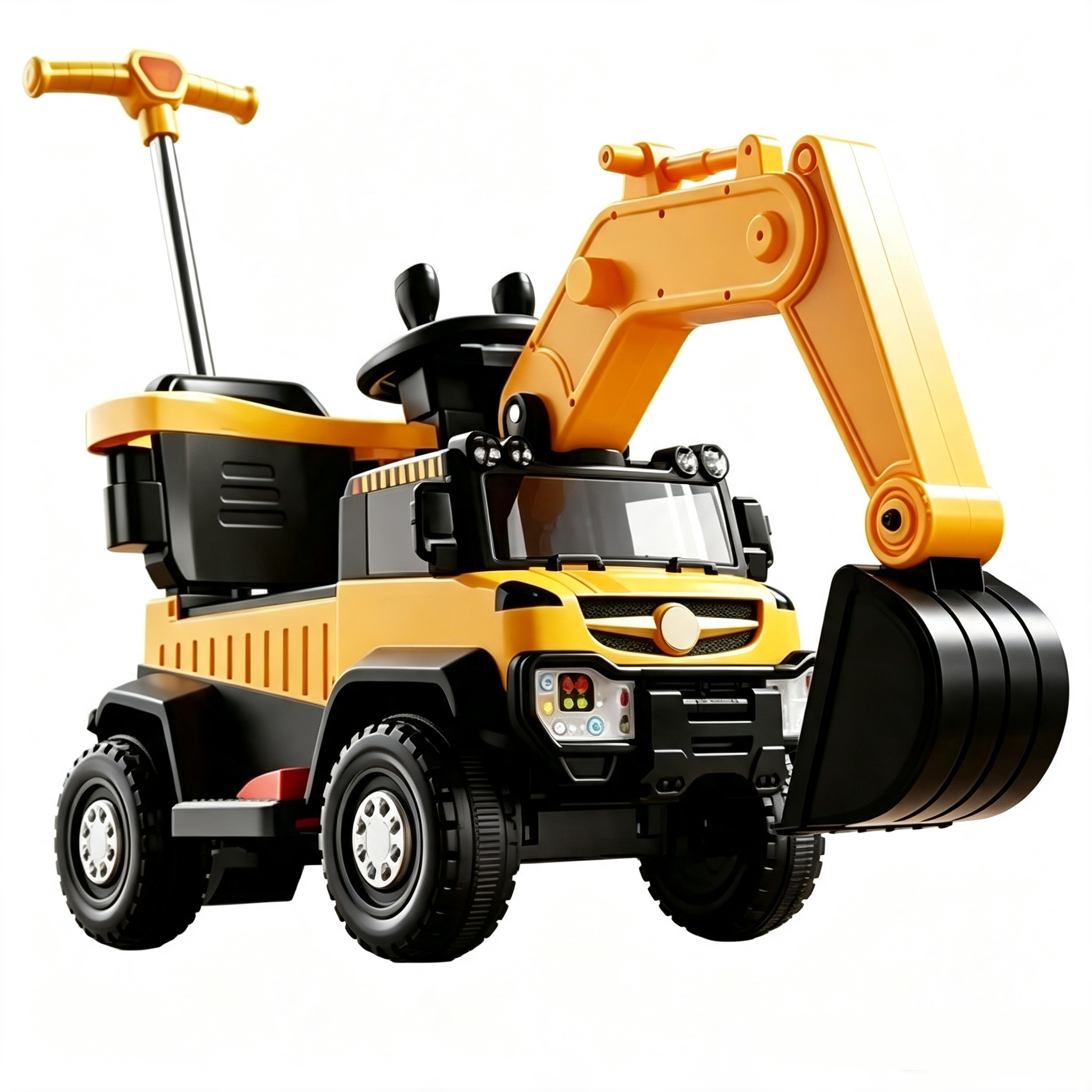 vibrant yellow-lights-music-bluetooth-electric digging arm